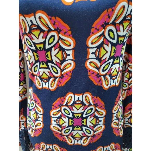 Crown & Ivy Women's Blue Polyester Round Neck Long Sleeve Knee Length Dress S - Picture 3 of 10